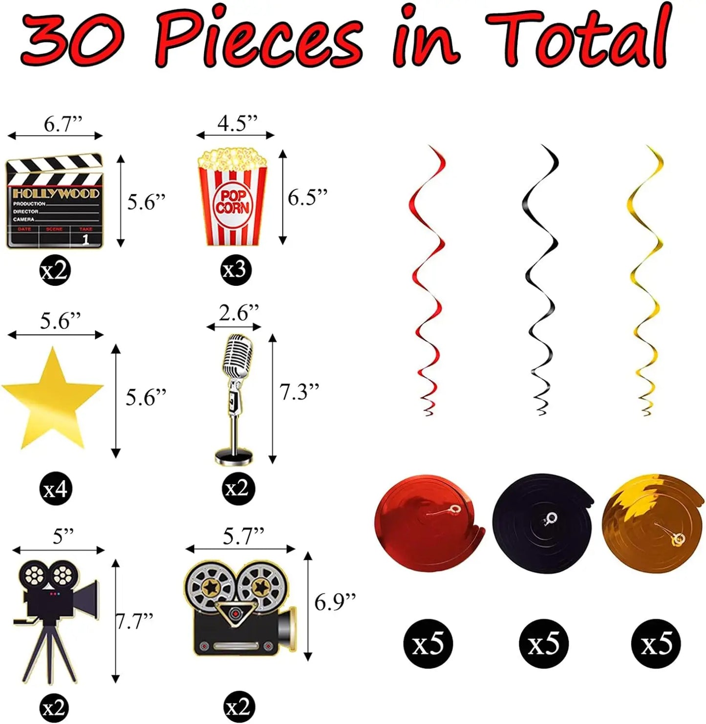 Movie Night Party Supplies Hanging Ornaments Hollywood Movie Themed Party Ornaments