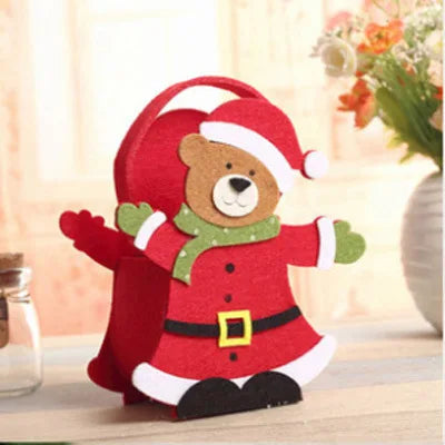 Christmas candy bag creative cartoon cute felt handbag Christmas decorations gift bag