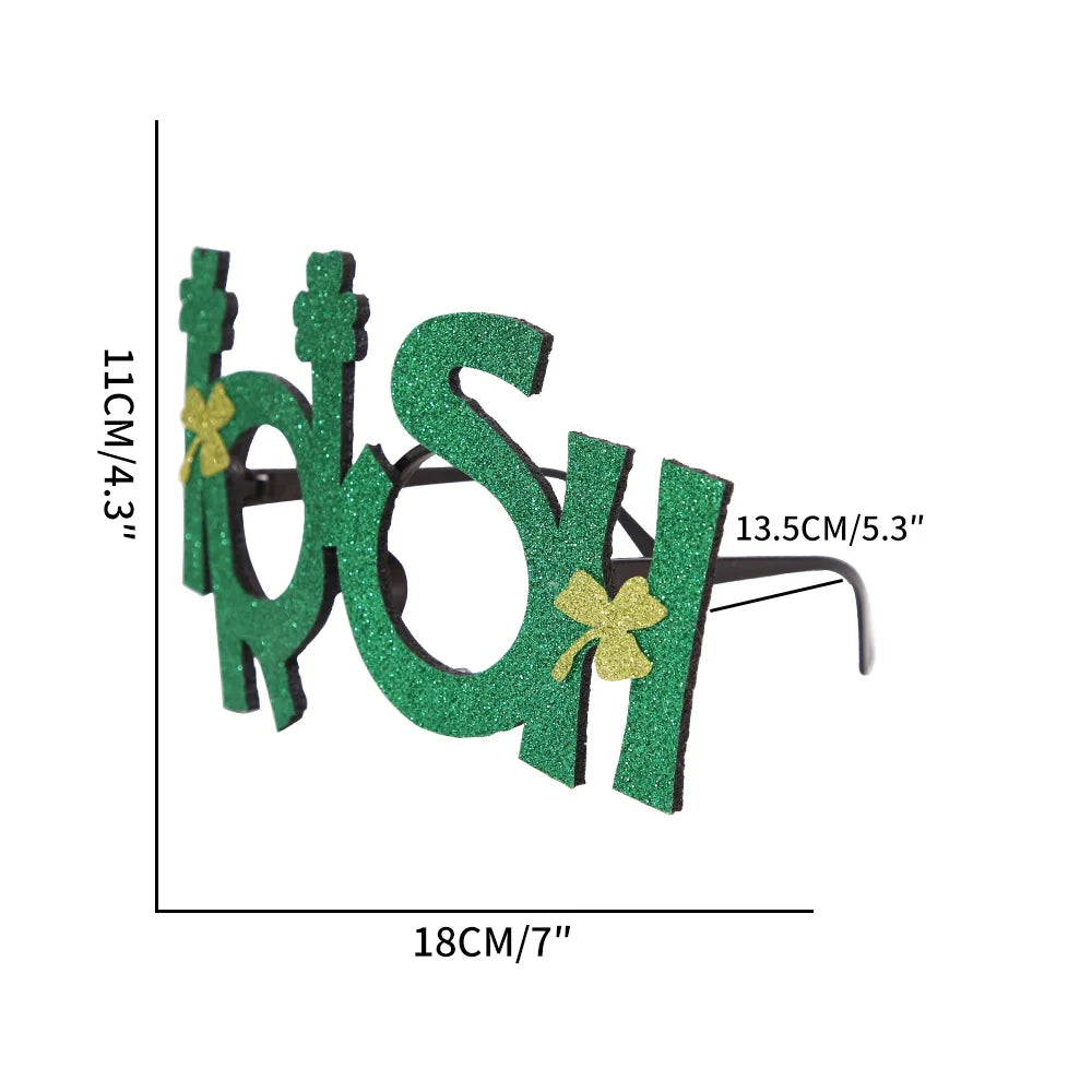 Easter and Thanksgiving 3 Irish Green Shamrock Shamrock Party Love Costume Accessories Eyeglass Frames Selfie Photo Booth Props St. Patrick's Day Glasses