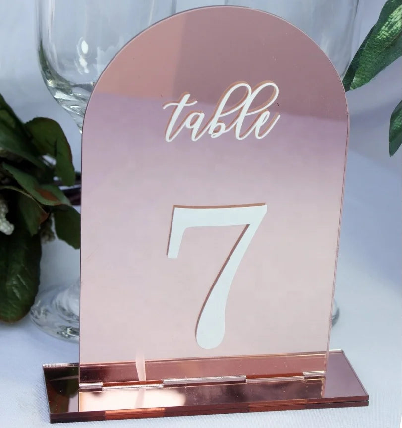 1 Wedding Party, Wedding Signage Gold Table Number Luxury Wedding Acrylic Table Number