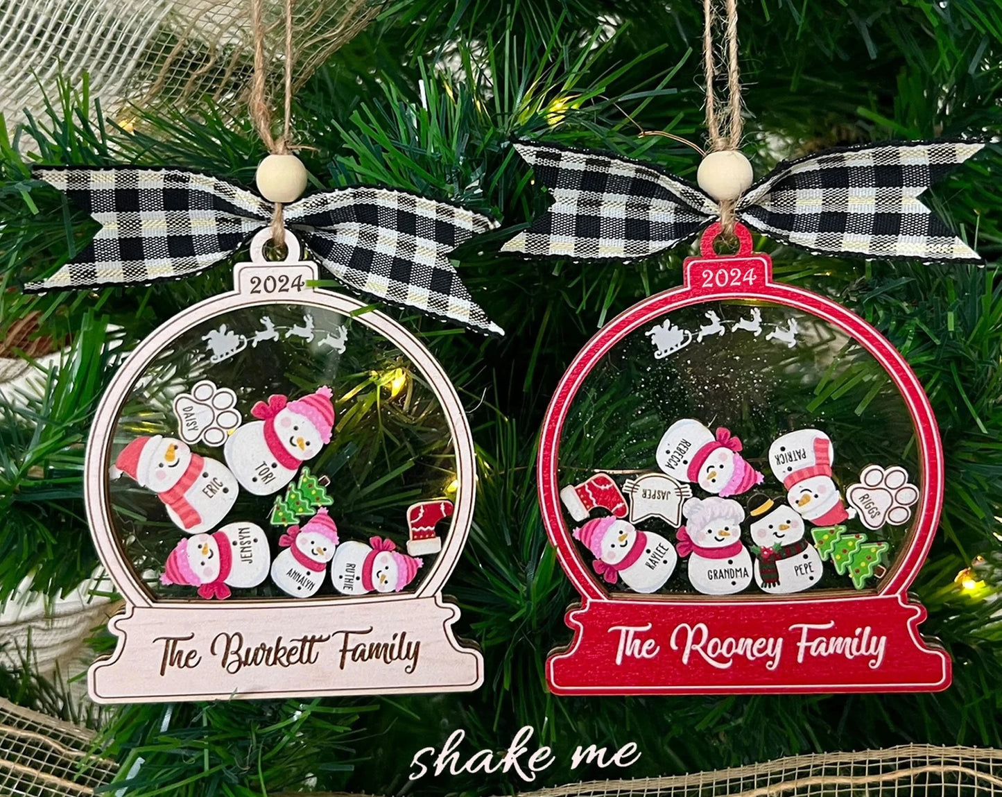Personalized Snowman Family Christmas Ornaments 2024 Family Snowman Ornaments Custom Christmas Tree Ornaments Christmas Gifts