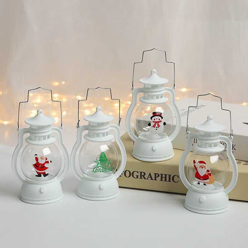 Novelty Christmas retro small oil lamp Santa light pony lamp windproof retro small oil lamp