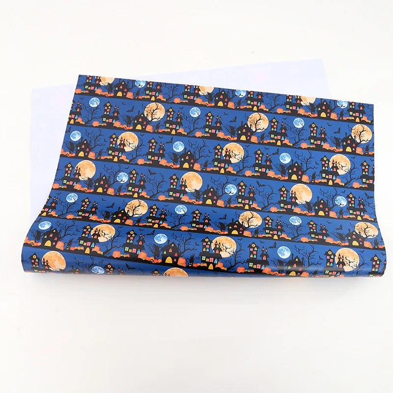 Halloween & Day of the Dead, Wrapping Paper - Cartoon Pumpkin Ghost Bat Pattern, Gift Box Packaging with Coated Art Paper Trick or Treat Party Decoration
