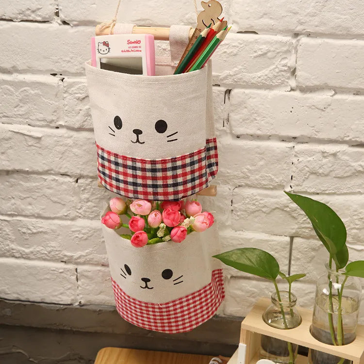 Easter and Thanksgiving 3 Hanging Storage Bag Door Bag Wall Hanging Bag Easter Linen Storage Basket Rack