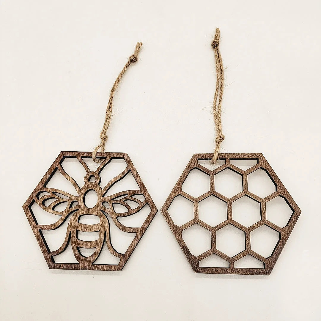 Wooden Crafts New Bee Decorative Board Wood Creative Beehive Coaster Pendant Multi-Purpose Crafts Custom Wood Decoration