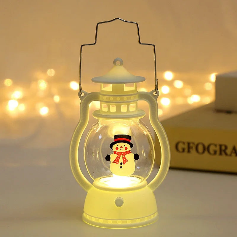 Novelty Christmas retro small oil lamp Santa light pony lamp windproof retro small oil lamp