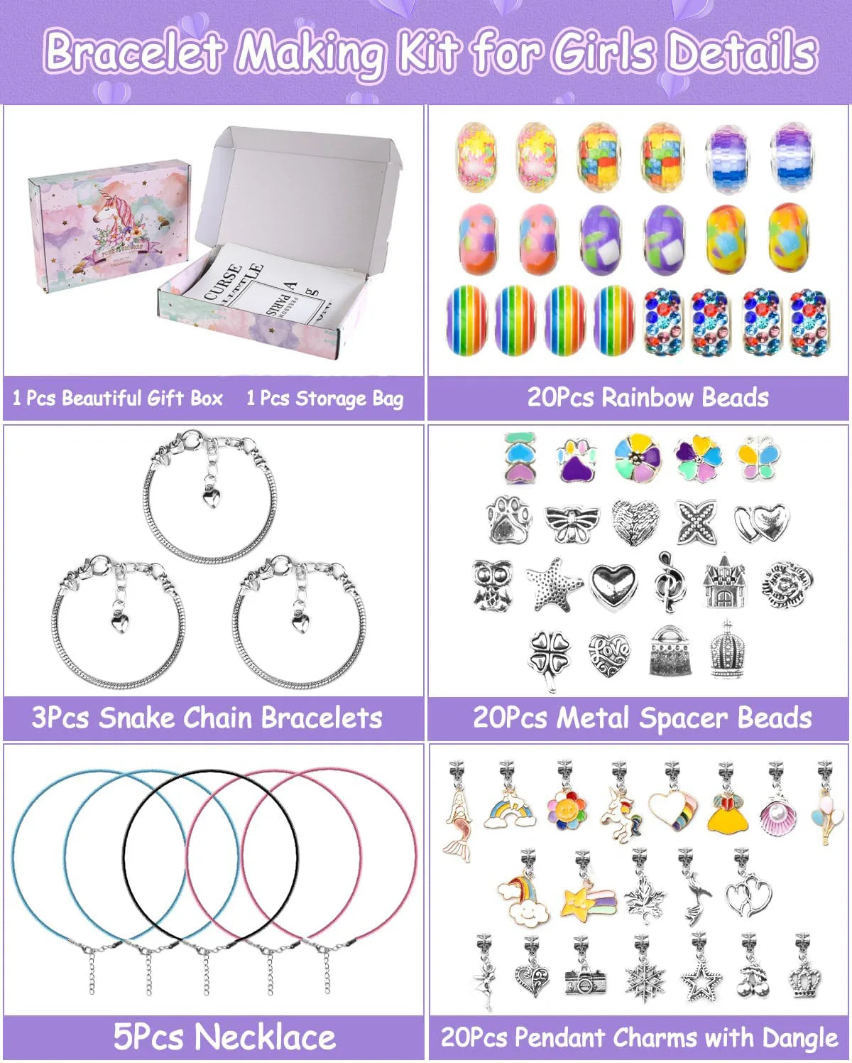 2025 wholesale girl birthday gift supplies DIY pink jewelry making set beads bracelet necklace making craft set