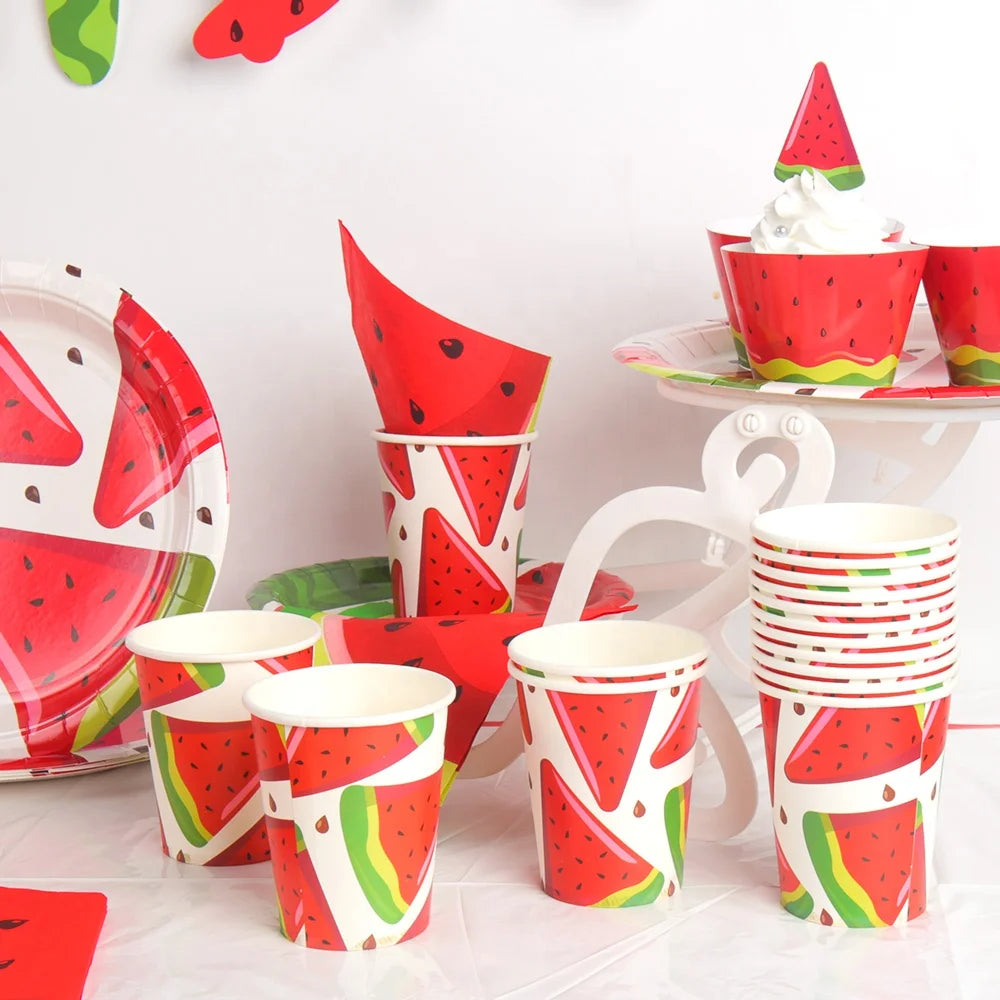 Birthday Party 2 Summer Fruit Themed Watermelon Party Decoration Melon Paper Plate Children's Birthday Party Supplies