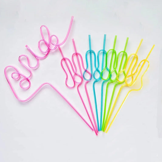 Bachelor Party 1 Bridal Wedding Gift Bach Bash Hot pink Bride Assorted Colors Silly Willy Straws Kit Bachelor Party Girls Night Bride Penis Straw