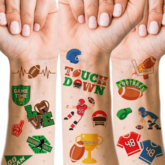 Birthday Party Football Temporary Tattoo-81, Sports Birthday Party Touchdown Team Party Supplies Football Game Party Decoration