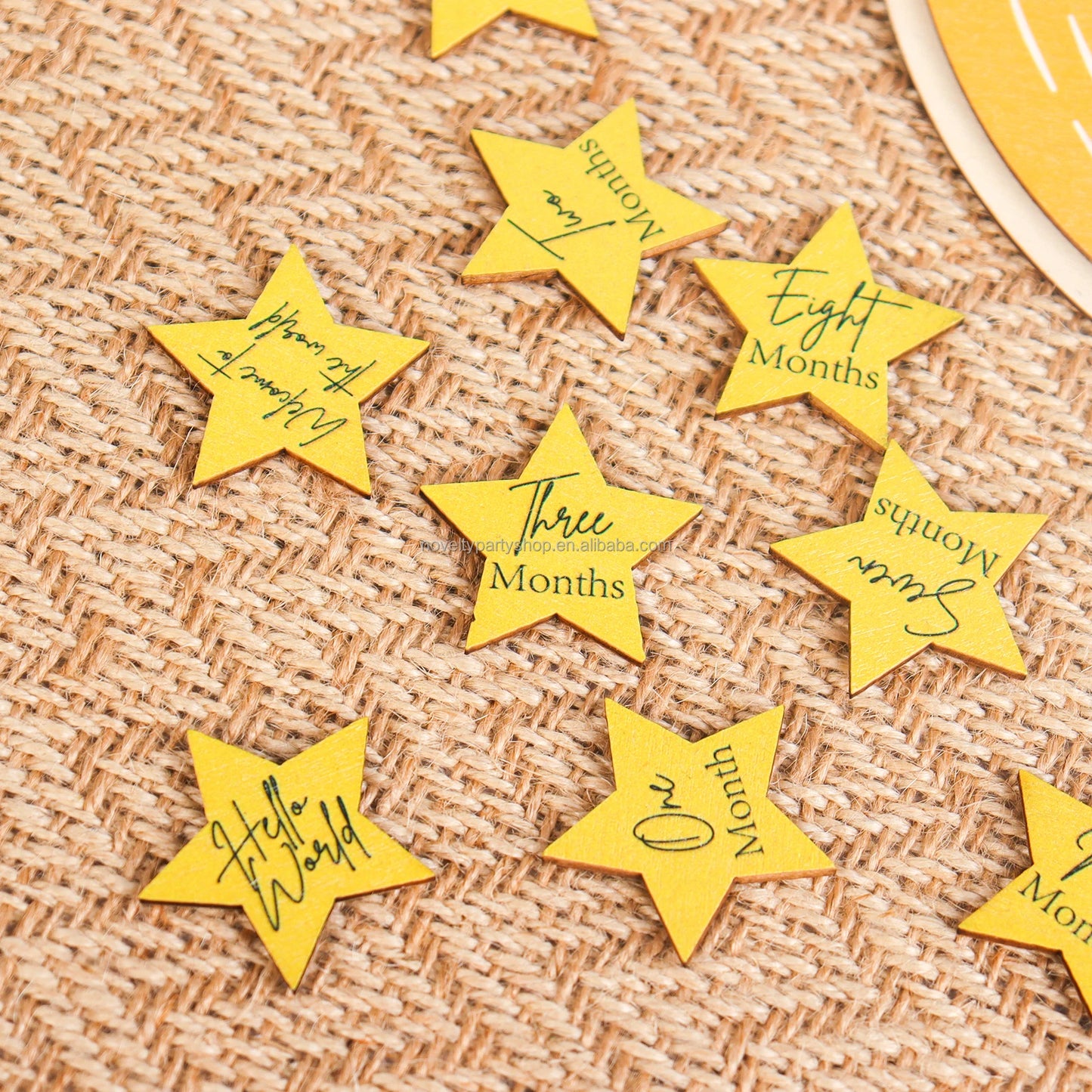 Birthday Party Novelty Baby Milestones Bear Moon Milestones Marker Newborn Baby Bear Shape Monthly Milestones Wooden Card