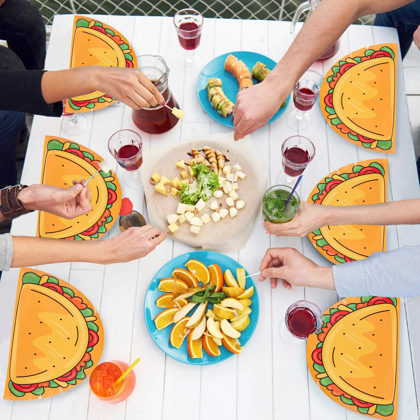 Birthday Party 5pcs Taco Paper Plate Mexican Birthday Party Board Carnival Party Decorations Mayo Carnival Party Paper Plate