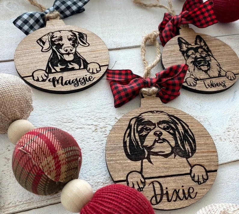 Pet festivals, personalized dog ornaments, dog Christmas ornaments, custom dog paw print ornaments