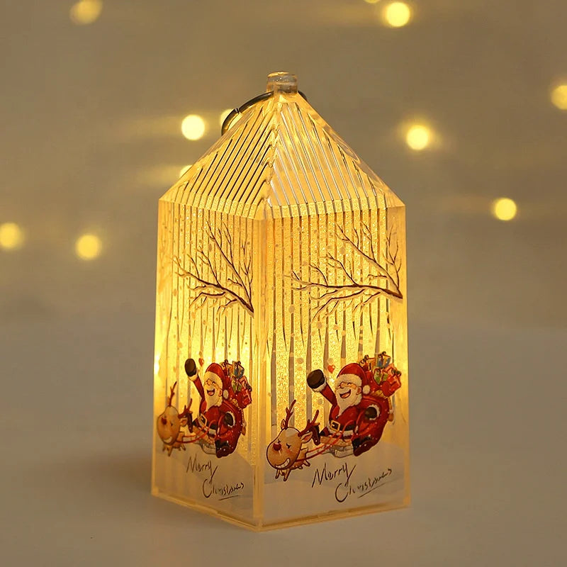 Light Emitting Diode Christmas Crystal Light Candlestick Light Emitting Diode Light Night Light Snowman Decoration Desktop Christmas Light Emitting Diode Light