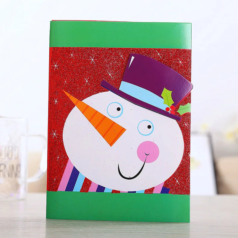 Creative and cute 3D printed music Christmas card with lights holiday celebration gift card