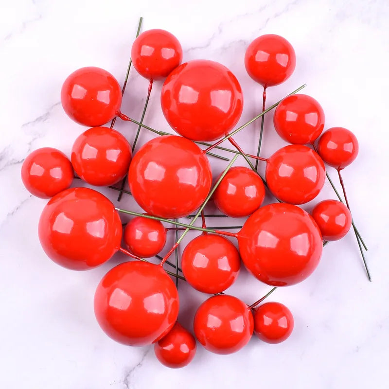 Birthday Party 20pcs/bag 2cm 2.5cm 3cm 4cm Mixed Gold and Silver Foam Ball Cake Top Hat Decoration Shiny Faux Ball