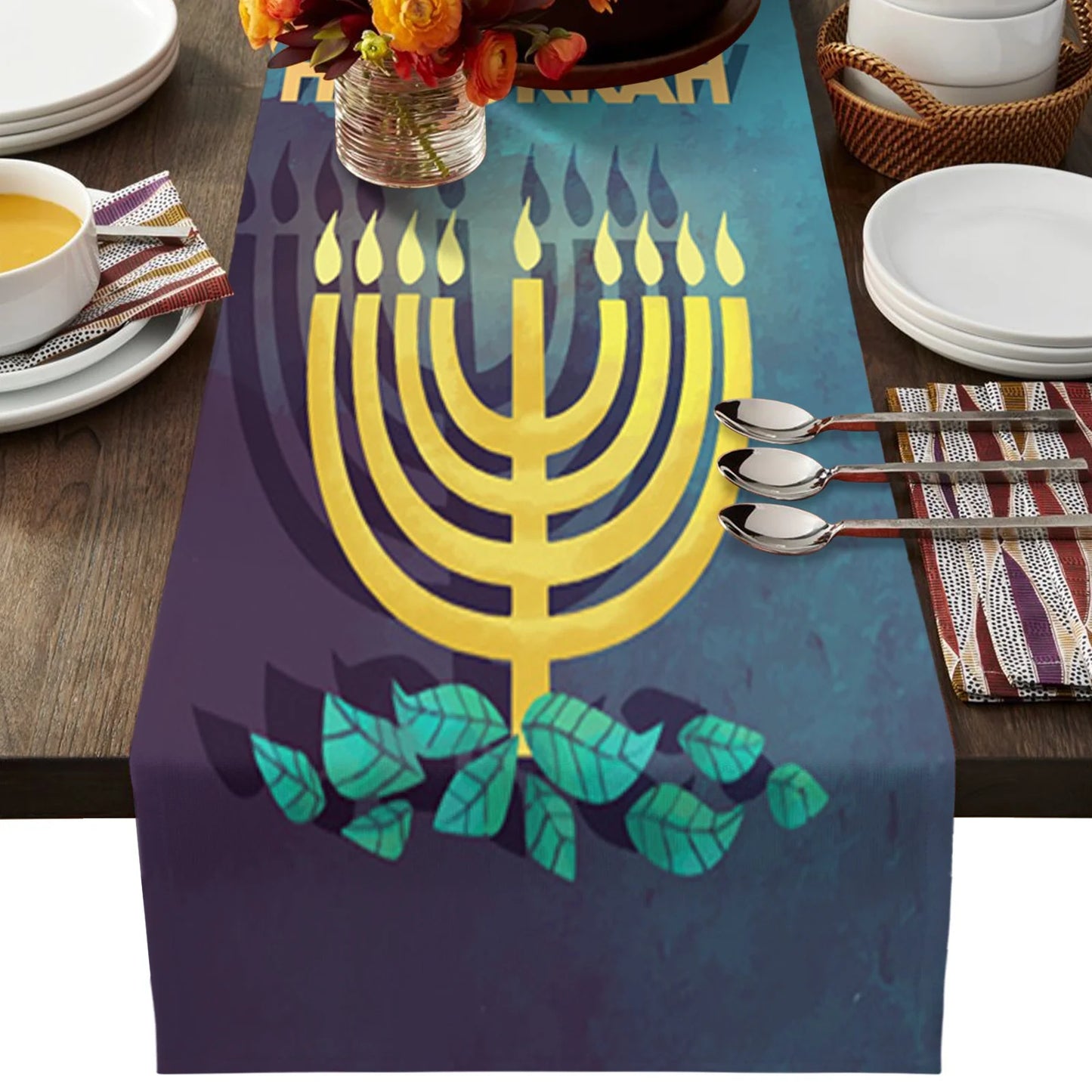 Jewish Hanukkah Candlestick Kitchen Table Decoration Happy Hanukkah Candlestick