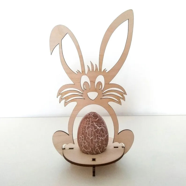 Páscoa e Ação de Graças 3 Suporte para Ovos de Coelho Suporte para Ovos de Coelho Decorado para Páscoa Presente Personalizado Cesta de Madeira de Primavera 