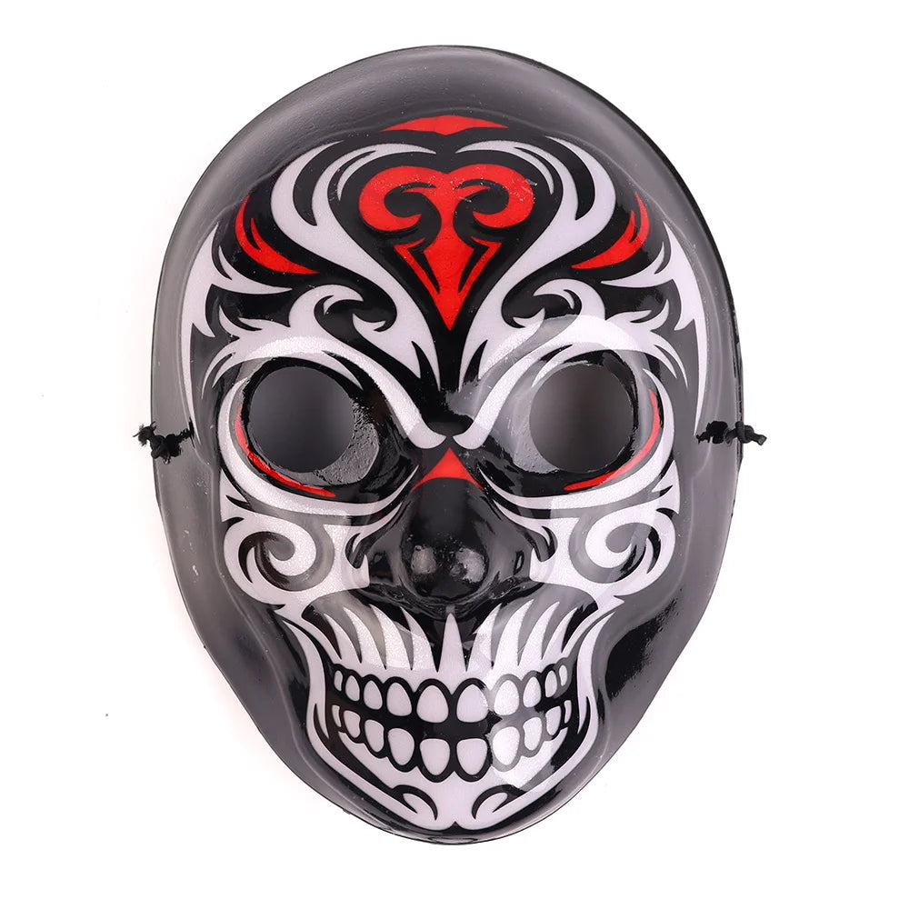 Halloween & Death Day New Halloween Ornaments Monster Glow Mask EL Mask Party Makeup Light Emitting Diode Face Reaper Mask Halloween Party