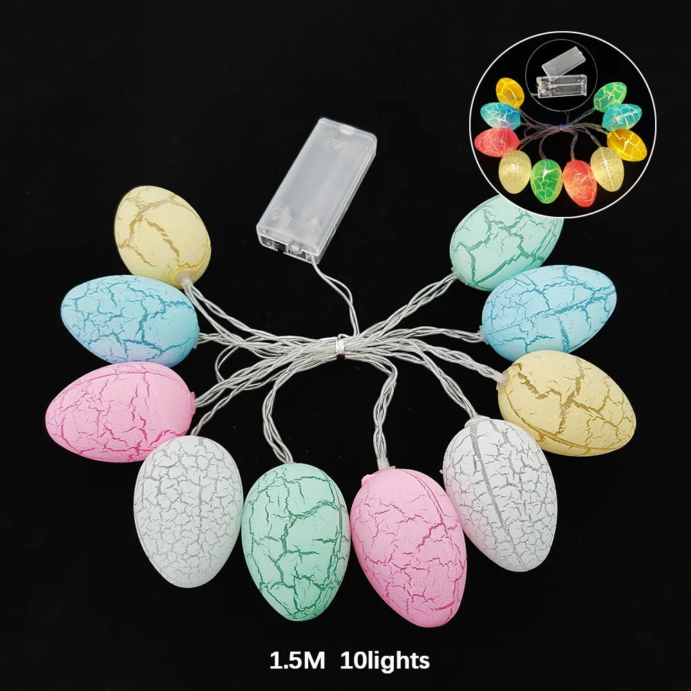 Easter and Thanksgiving 3 Cracked Eggshell Easter Festival Fairy Light with Shell Egg Easter Party Decoration Easter Egg String Lights
