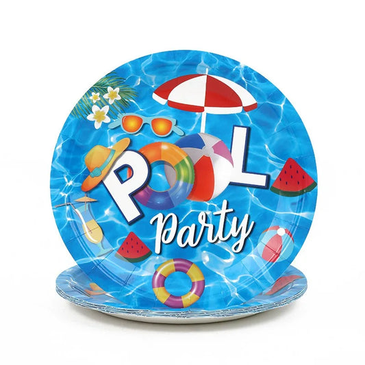 Party supplies Pool party cutlery set for 10 guests, suitable for children's birthday, summer, beach parties