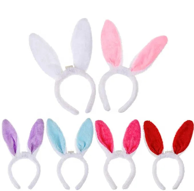 Easter and Thanksgiving 3 Rabbit Clothing Accessories Light Up Rabbit Ears Headband Bendable Easter Plush Soft LED Rabbit Ears