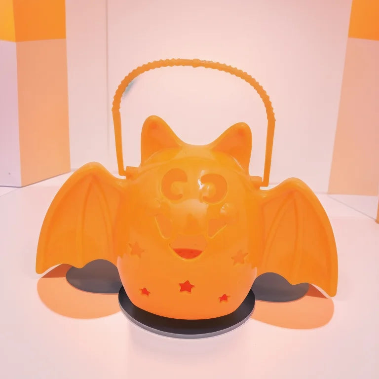 Halloween & Day of the Dead Trick or Treat Party Portable Halloween Light Emitting Diode Bat Pumpkin Lantern Festive Tabletop Decorations