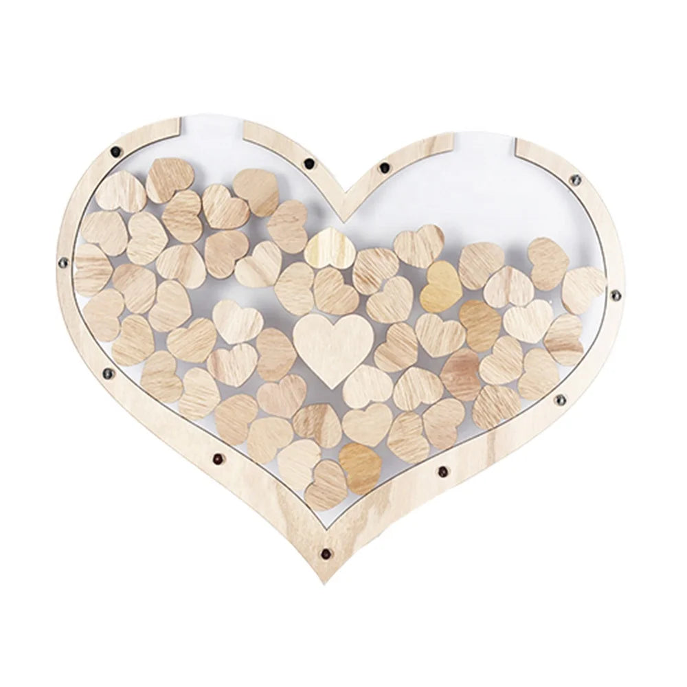 Wedding Guestbook Alternative Puzzle Customized Wedding Alternative Heart Wood Guestbook