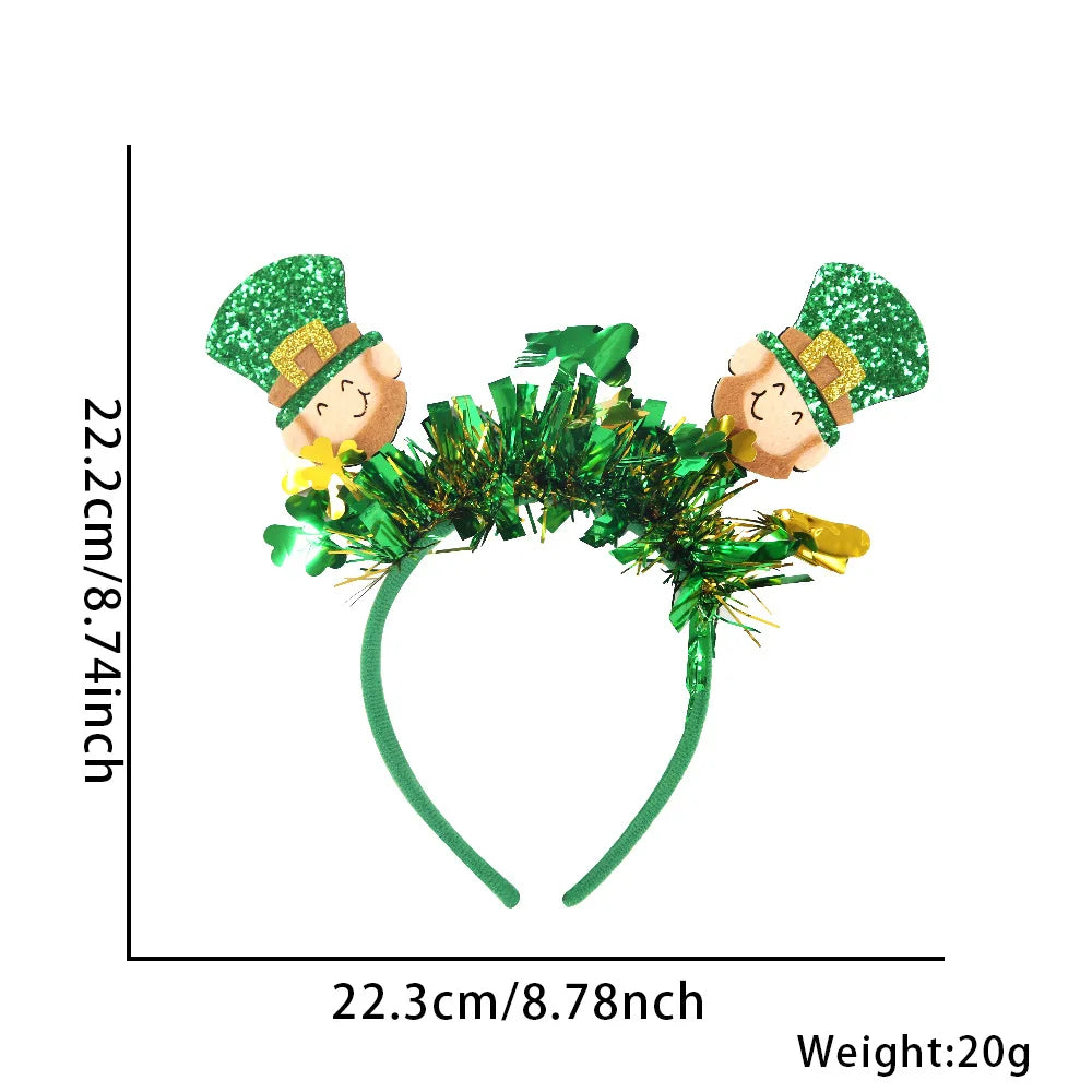 Easter and Thanksgiving 3 Irish Sequins St Patrick's Day Horseshoe Headband Carnival Headband Adult St Patrick's Day Cuckold Clover Headband