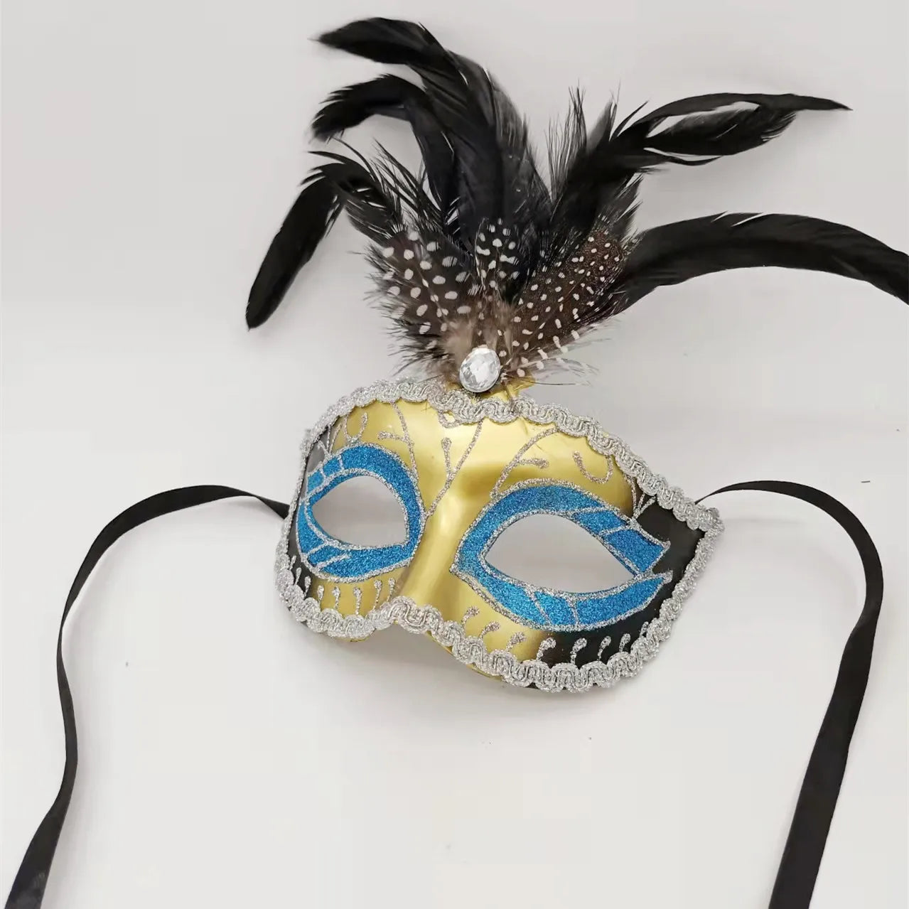 Carnaval Carnival Gold Green Purple Dust Blue Red Black Carnival Feather Mask Party Ornaments