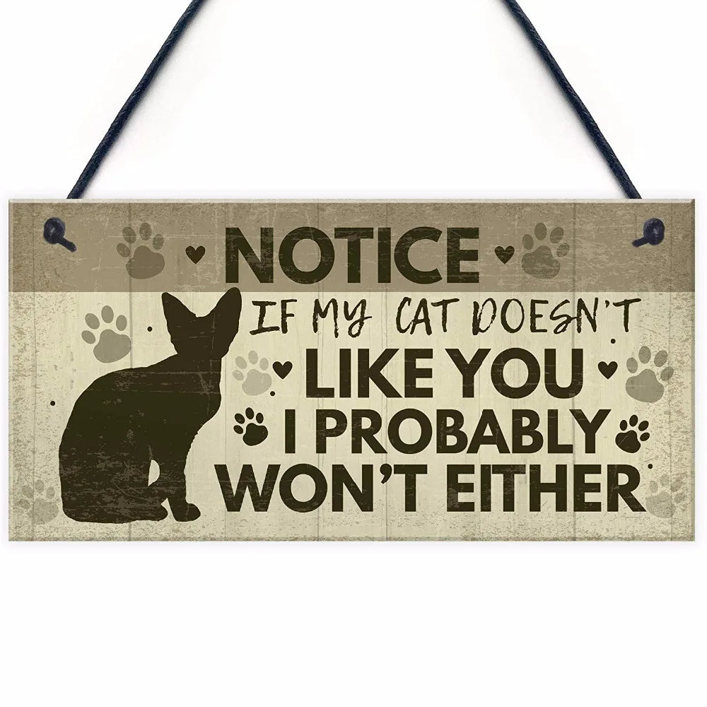 Pet festival, wholesale custom wood sign OEM cat wall listing front door home decoration rustic wooden cat sign