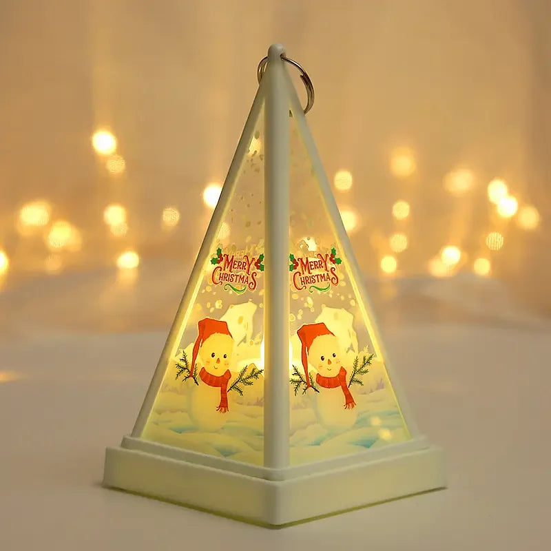 Light Emitting Diode Christmas Crystal Light Candlestick Light Emitting Diode Cone Light Night Light Snowman Decoration Desktop Christmas Light Emitting Diode Light