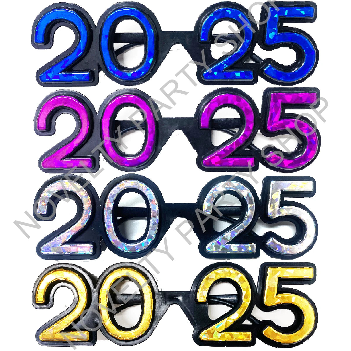 New Year's Eve party accessories funny glasses 4 pairs of New Year's glasses, the delivery will automatically adjust the latest number of years