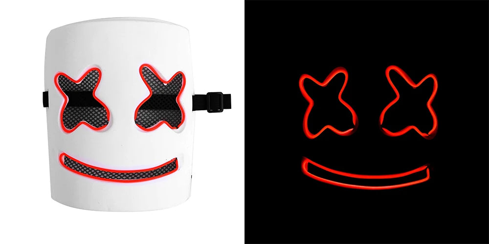 Halloween & Day of the Dead New Halloween Decorations Party Makeup Light Emitting Diode Clown Mask Halloween Party Neon Mask