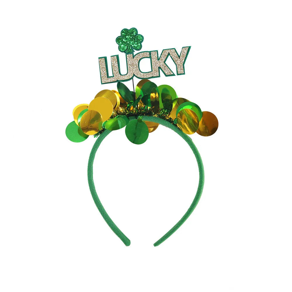 Easter and Thanksgiving 3 St. Patrick's Day Accessories Set Headband Hairpin Aduclt Girls Women's Holiday Accessories Party Supplies Green Lucky Headband