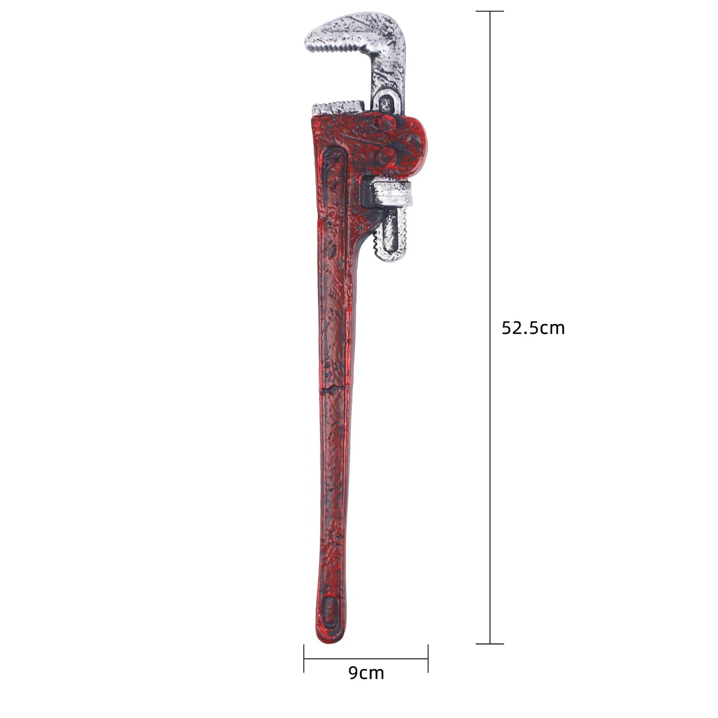 Halloween & Day of the Dead 52.5 * 9cm Bloody Pipe Wrench Theater Cosplay Halloween Costume Simulated Wrench Makeup Costume Artificial Halloween Pipe Wrench