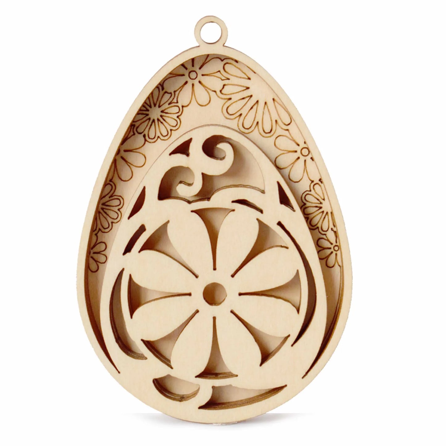 Easter and Thanksgiving 3 Eggs Unpainted Ornaments DIY Craft Organic Flowers Woodland Holidays Prefer Spring Hanging Wood Rabbit and Easter Eggs