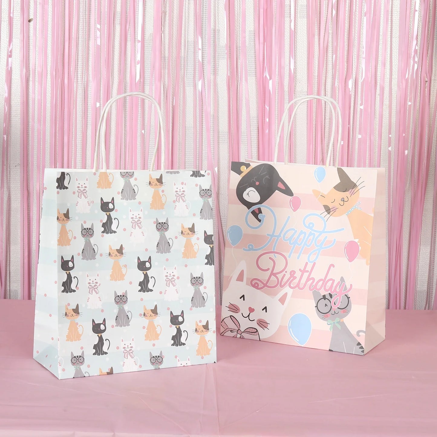 Birthday Party 2 Cat Themed Party Ornaments Birthday Party Ornaments Cat Birthday Party Supplies Kitten Paper Good Candy Treat Bag