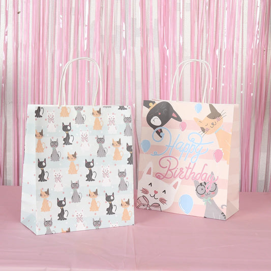 Birthday Party 2 Cat Themed Party Ornaments Birthday Party Ornaments Cat Birthday Party Supplies Kitten Paper Good Candy Treat Bag