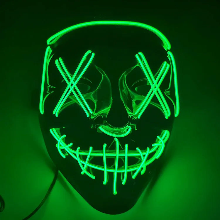 Halloween & Death Day Light Up Vendetta Neon Halloween Carnival Bar Night Party Light Emitting Diode Strips Scary Mysterious Killer Halloween Light Emitting Diode Clown Mask