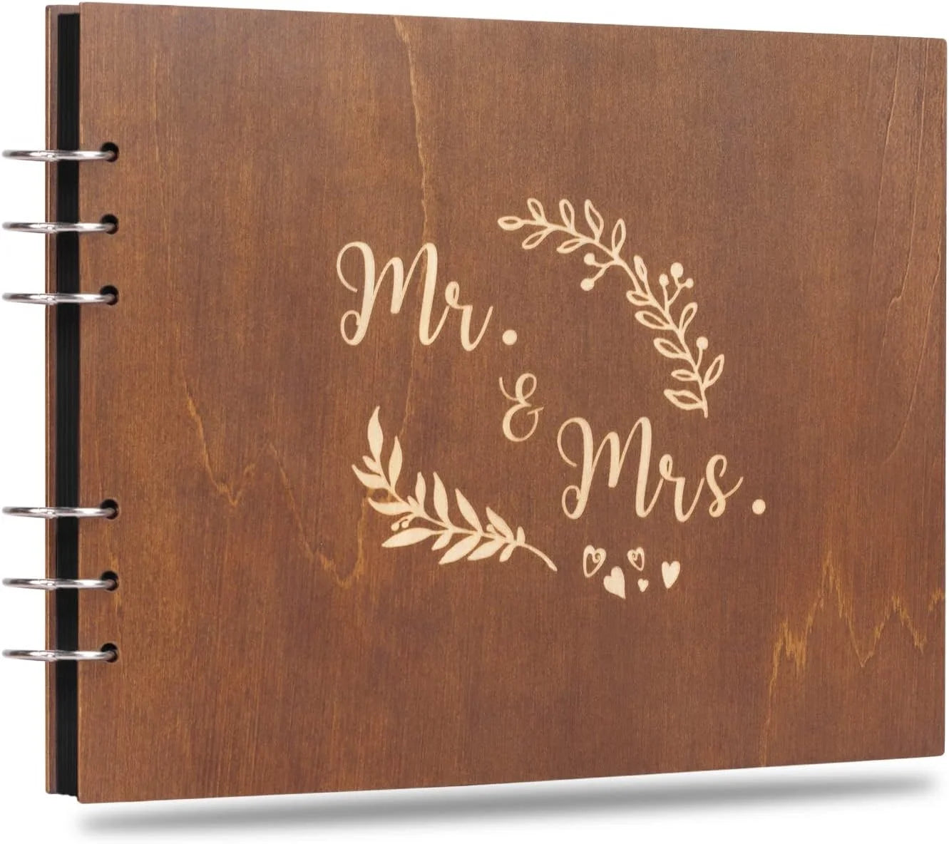 1 Wedding Party, Wooden Wedding Guestbook Memory Scrapbook