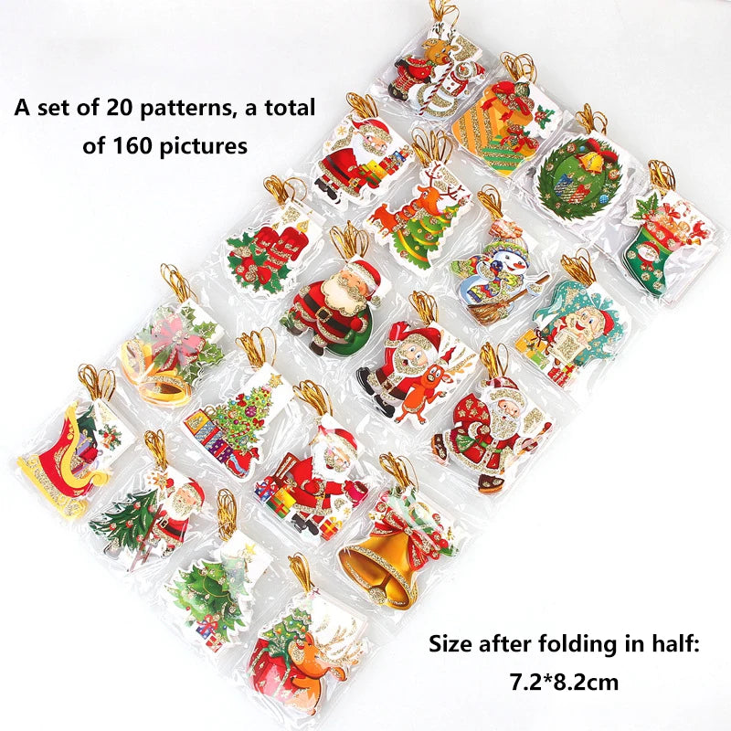 Creative Cute Print Message Card Christmas Wish Pendant Holiday Celebration Gift Card