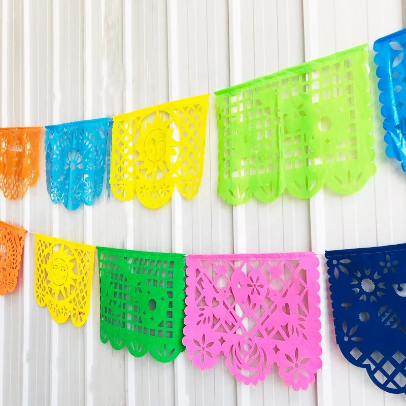 Mexican Party Banner Large Plastic Papel Picado Banner