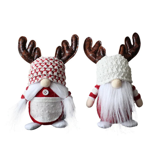Christmas Standing Reindeer Gnome Hand Filled Faceless Doll Standing Table Ornaments Christmas Standing Gnome Plush