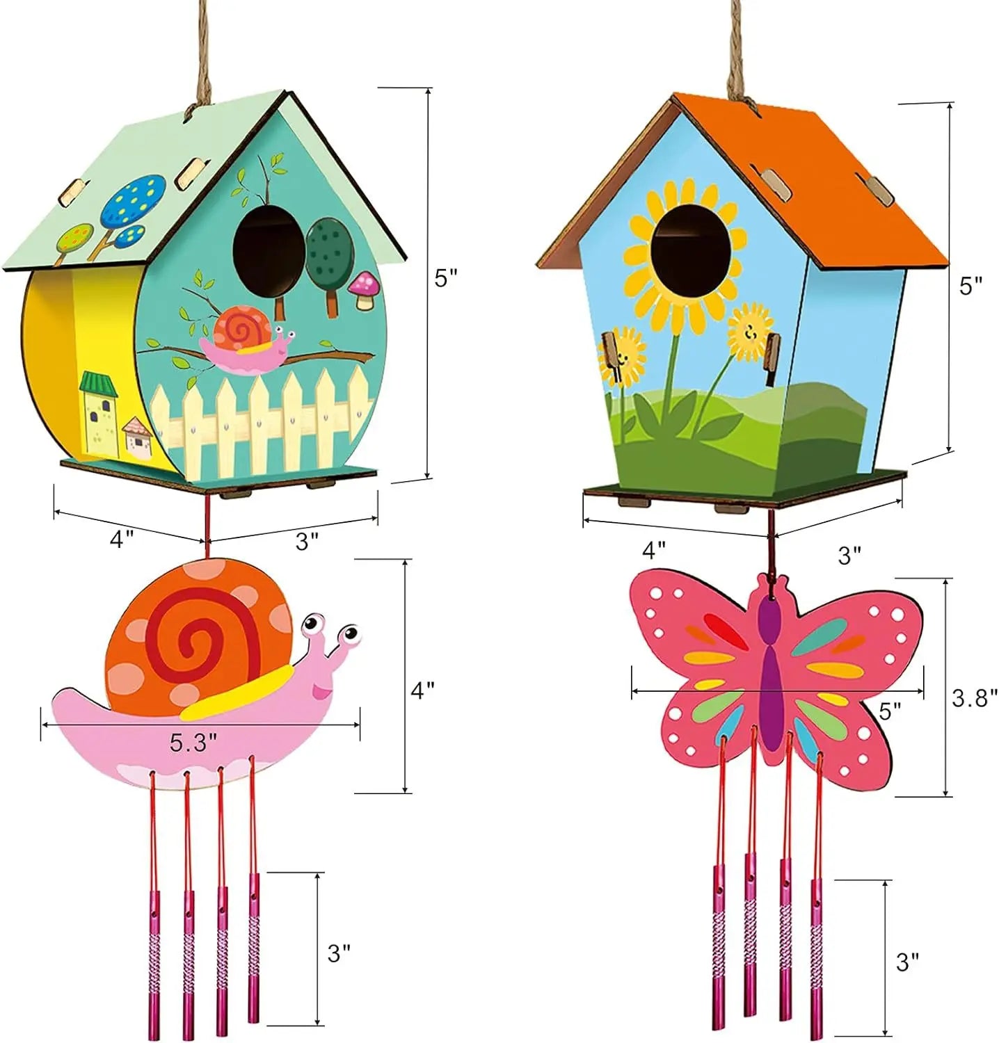 Pet festival DIY plywood paints and brushes bird house crafts include building and painting personalized bird house wind chimes kit