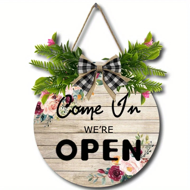 Wooden crafts, signs, slogans, round boards, signs, house decoration, wall ornaments, craft signs, decoration, wooden hanging, home holiday decoration