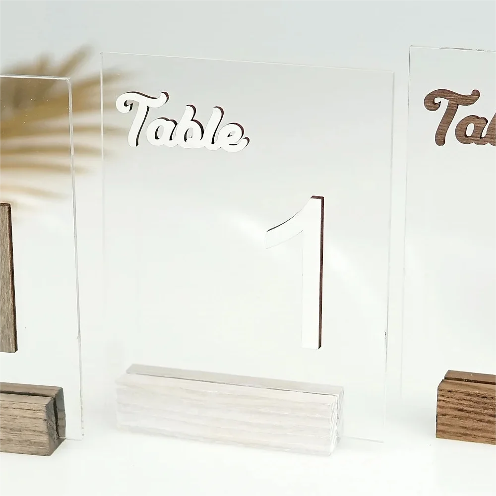 1 Wedding party, rustic wooden table digital transparent arched white black table logo acrylic wedding table digital with bracket event reception decoration