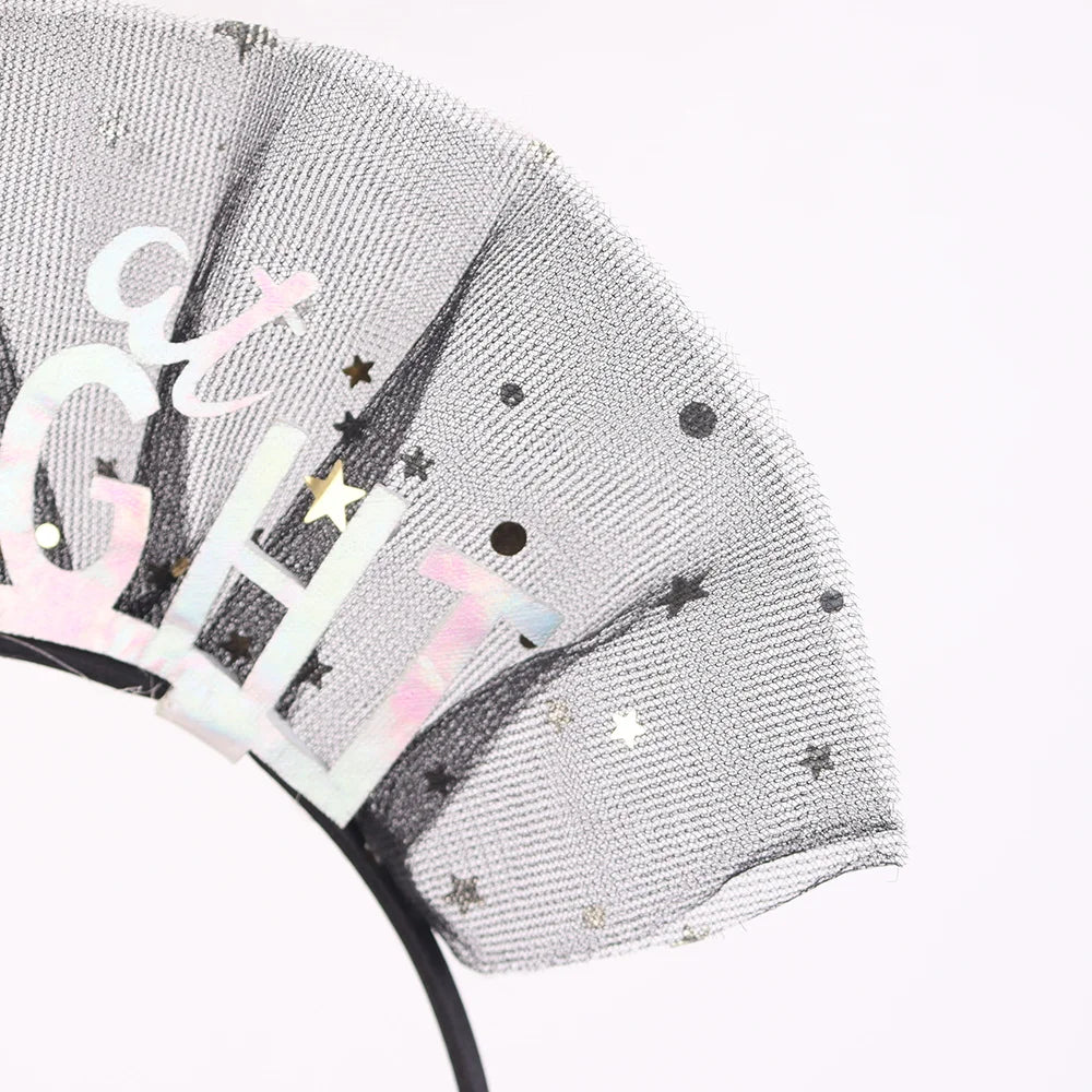 BSCI shinny accessories girl girl celebrates new year christmas party Kim cong pink glitter sequins christmas letter headband