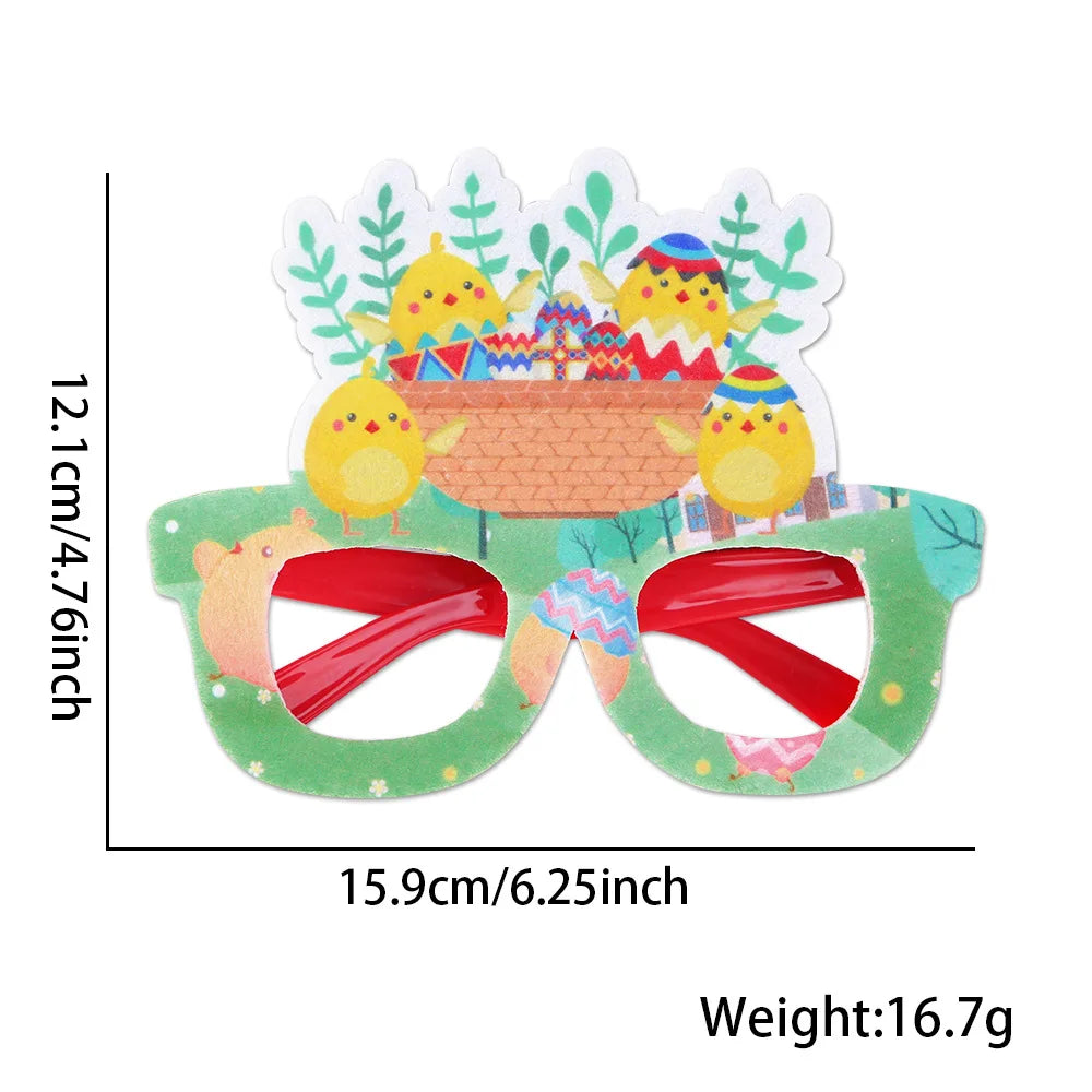 Easter and Thanksgiving 3 Novelty Easter Themed Glasses Party Glasses Decorative Glitter Bunny and Egg Sunglasses Frame Easter Party Glasses