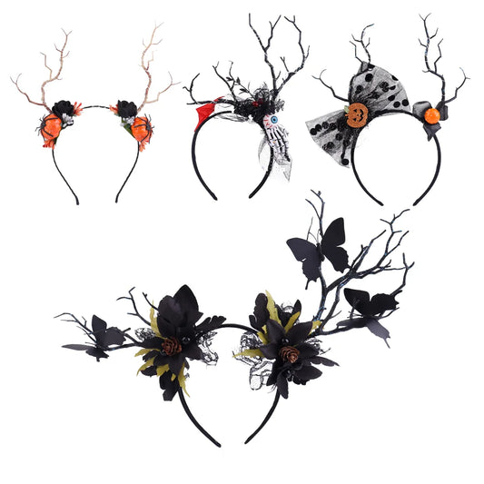 Halloween & Death Day Gothic Skull Hairhoop Halloween Dress up Headband Theme Party Cosplay Hairband